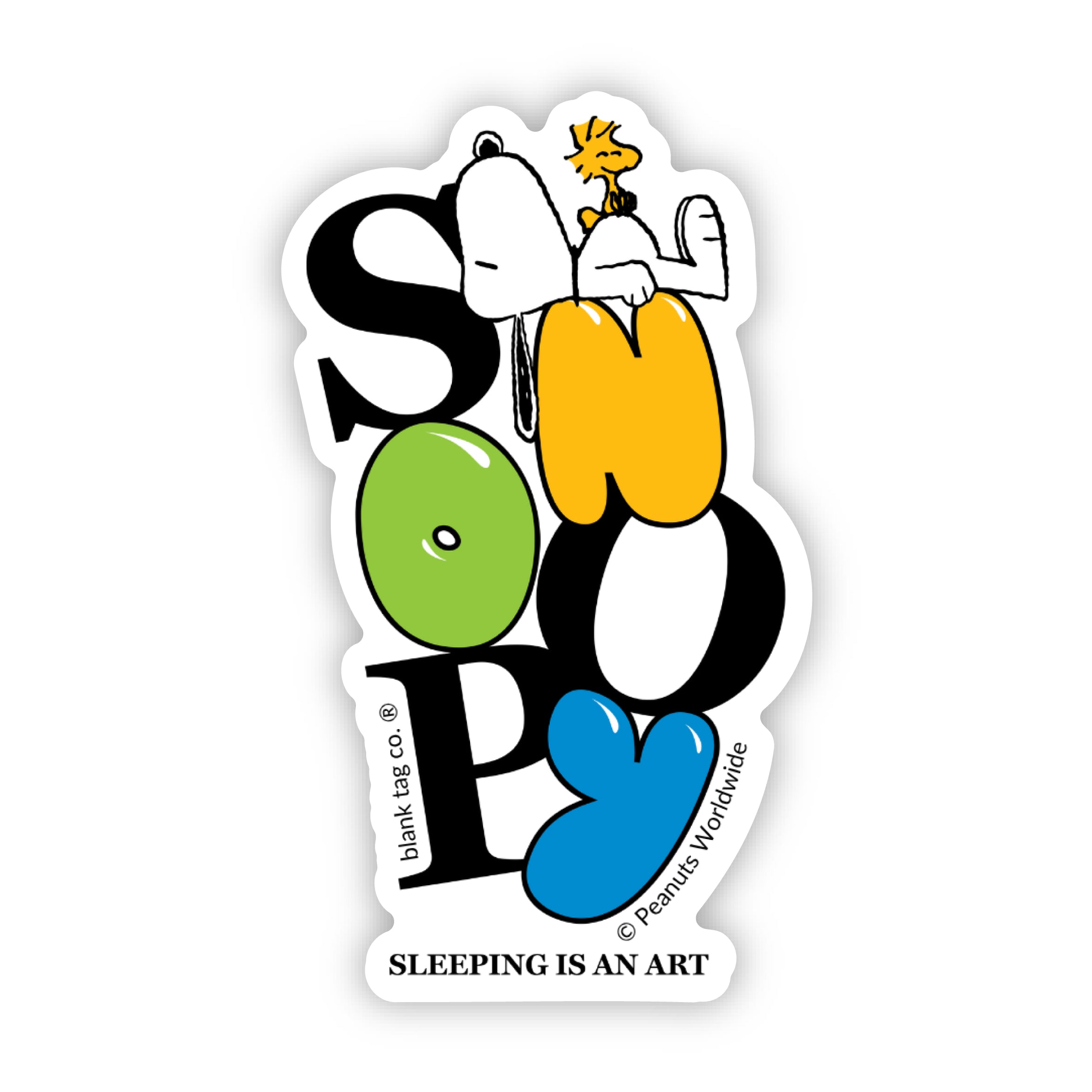Peanuts® Sleeping Is An Art Waterproof Sticker