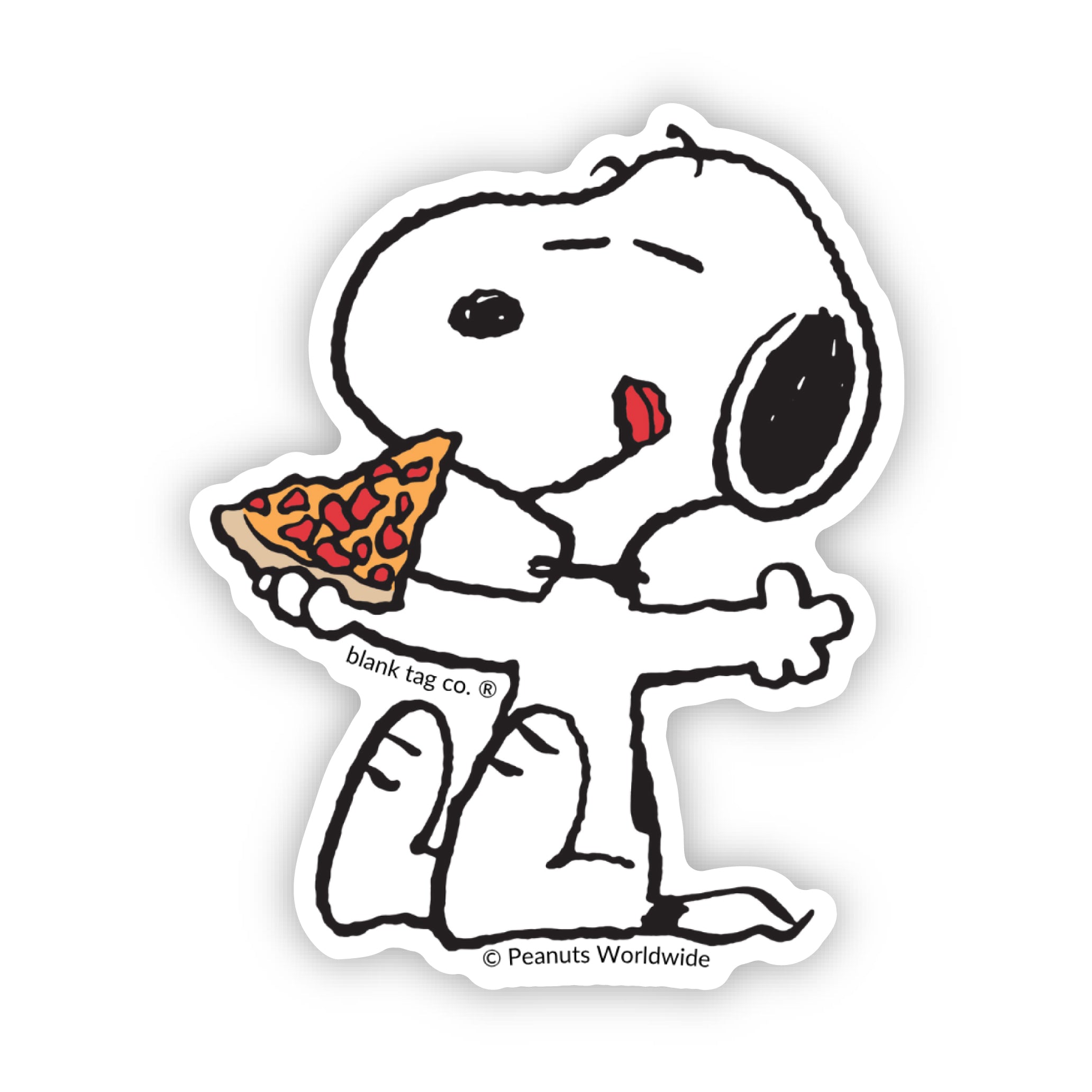 Peanuts® Snoopy Eating Pizza Waterproof Sticker