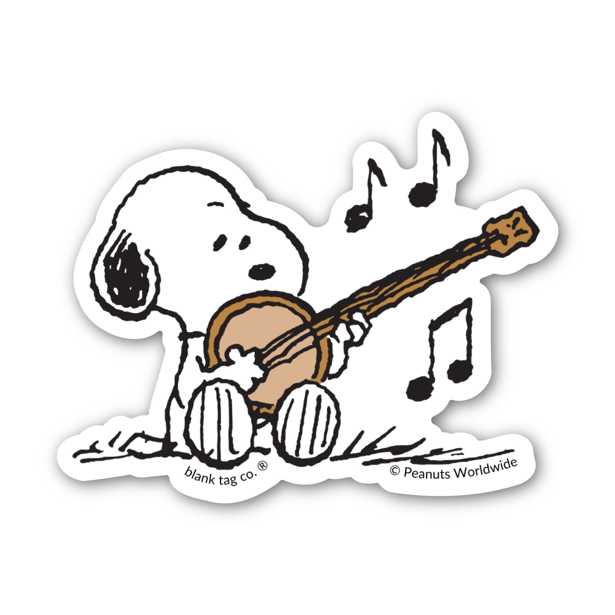 Peanuts® Snoopy Playing The Banjo Waterproof Sticker