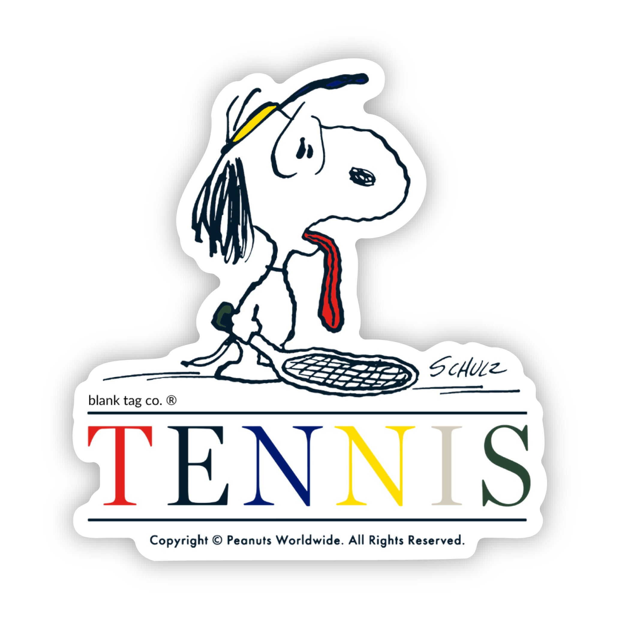Peanuts® Snoopy Tennis Waterproof Sticker