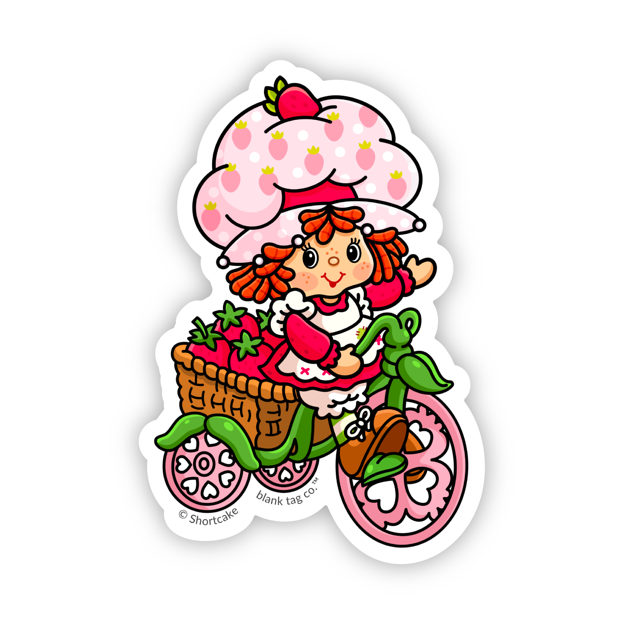 The Strawberry Shortcake Riding A Bicycle Sticker