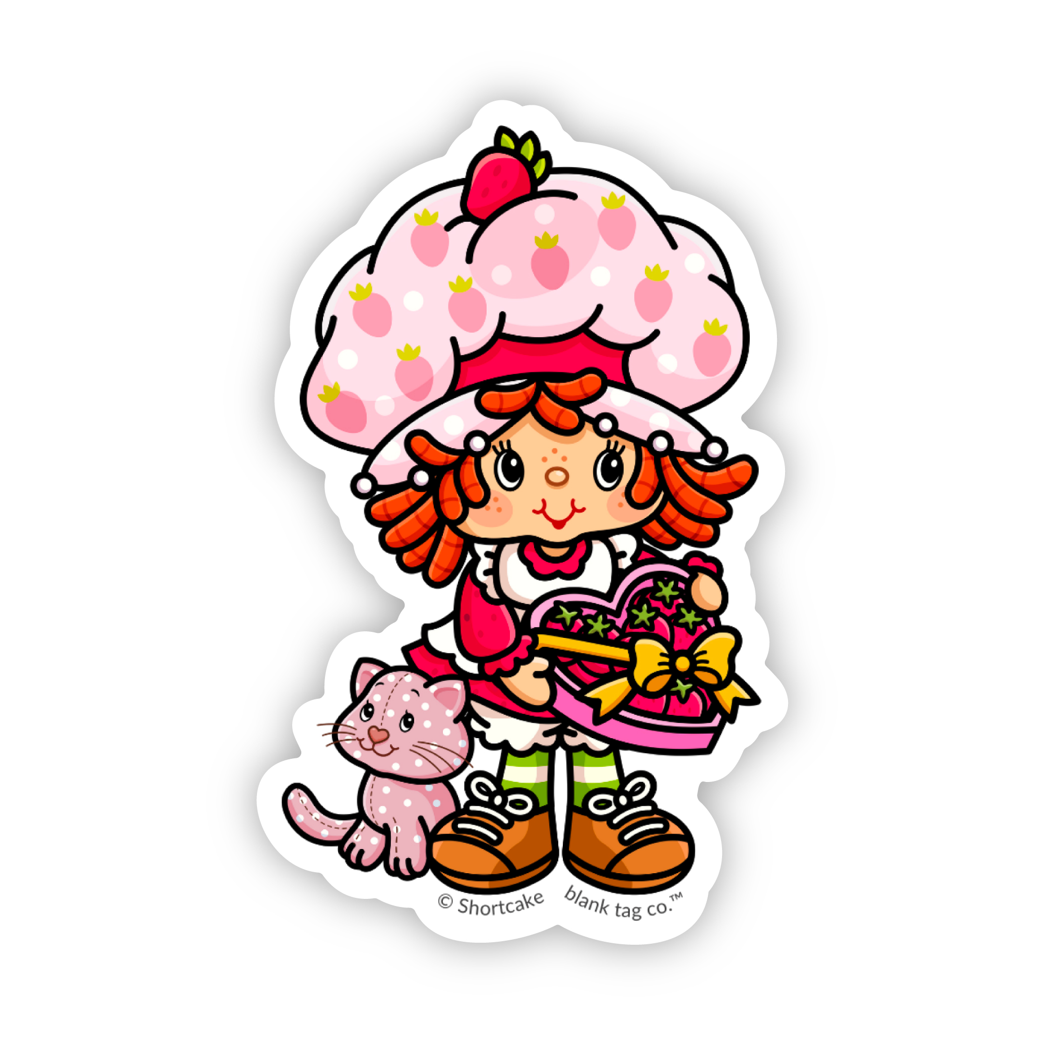 The Strawberry Shortcake With A Box of Strawberries Sticker