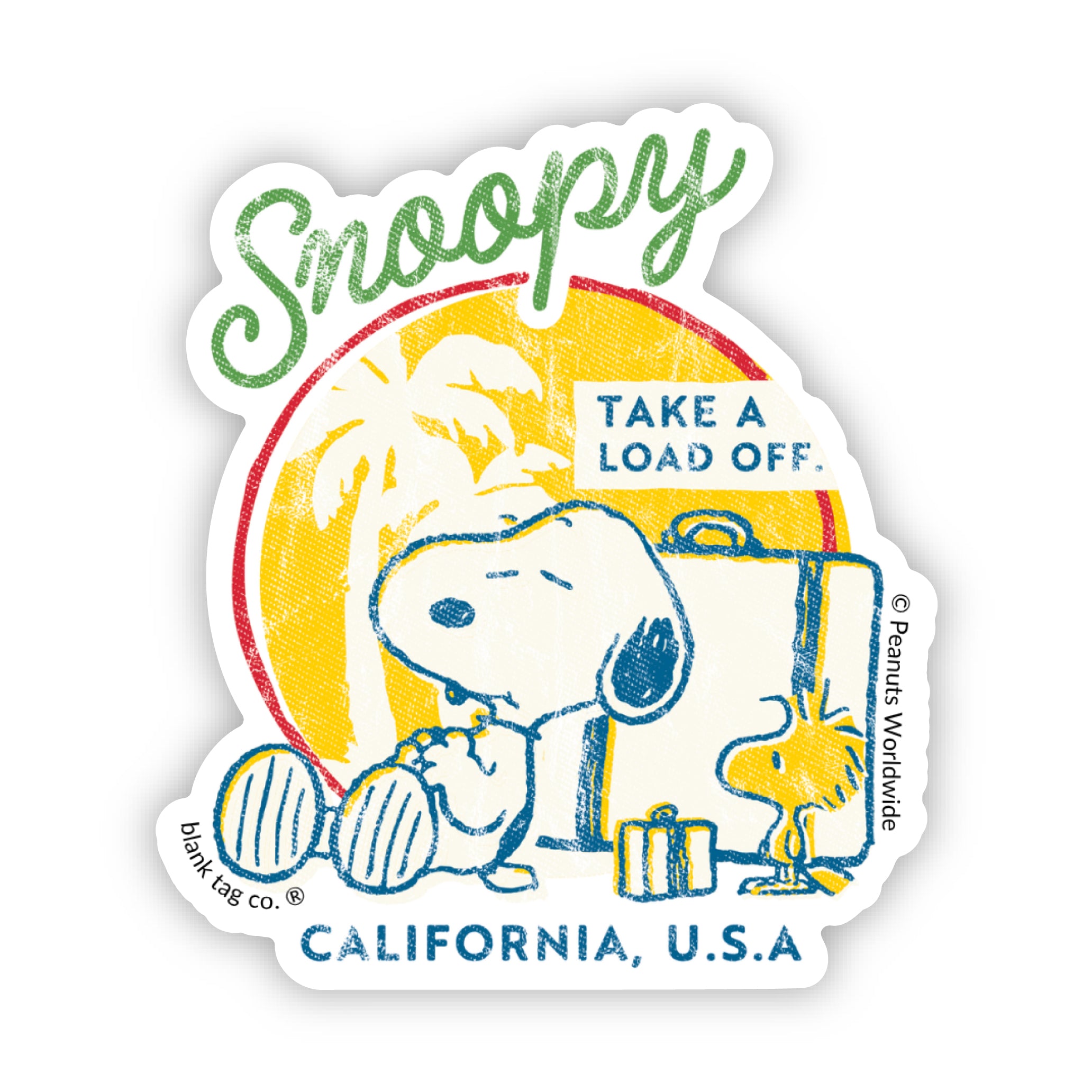 Peanuts® Take A Load Off Waterproof Sticker