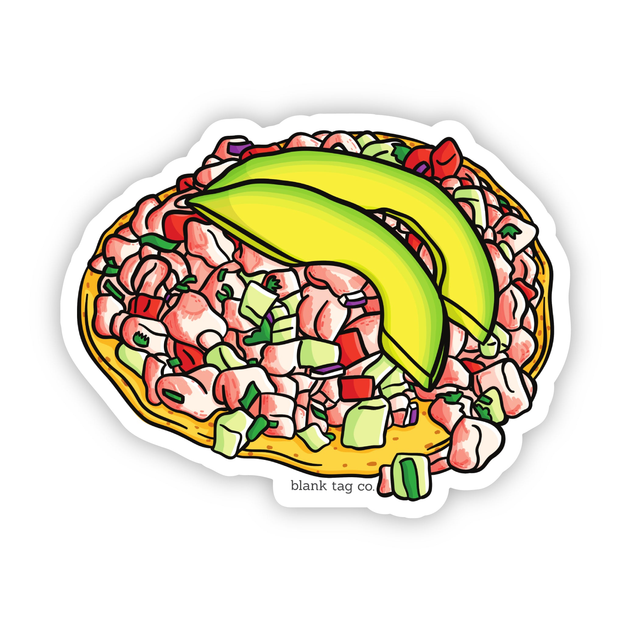 Blank Tag Co.® Waterproof Sticker - Tostada de Ceviche
