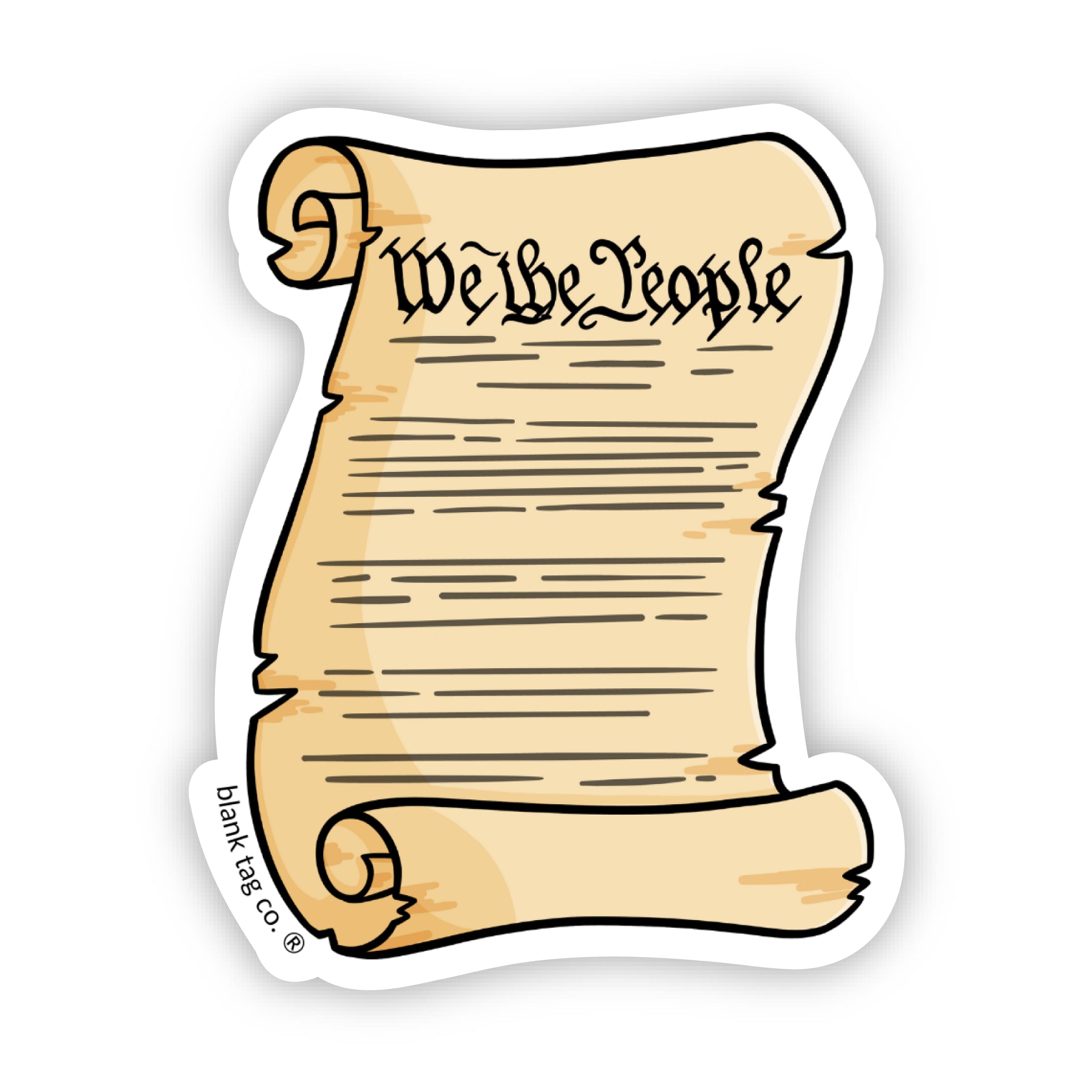 Blank Tag Co.® U.S. Constitution Waterproof Sticker