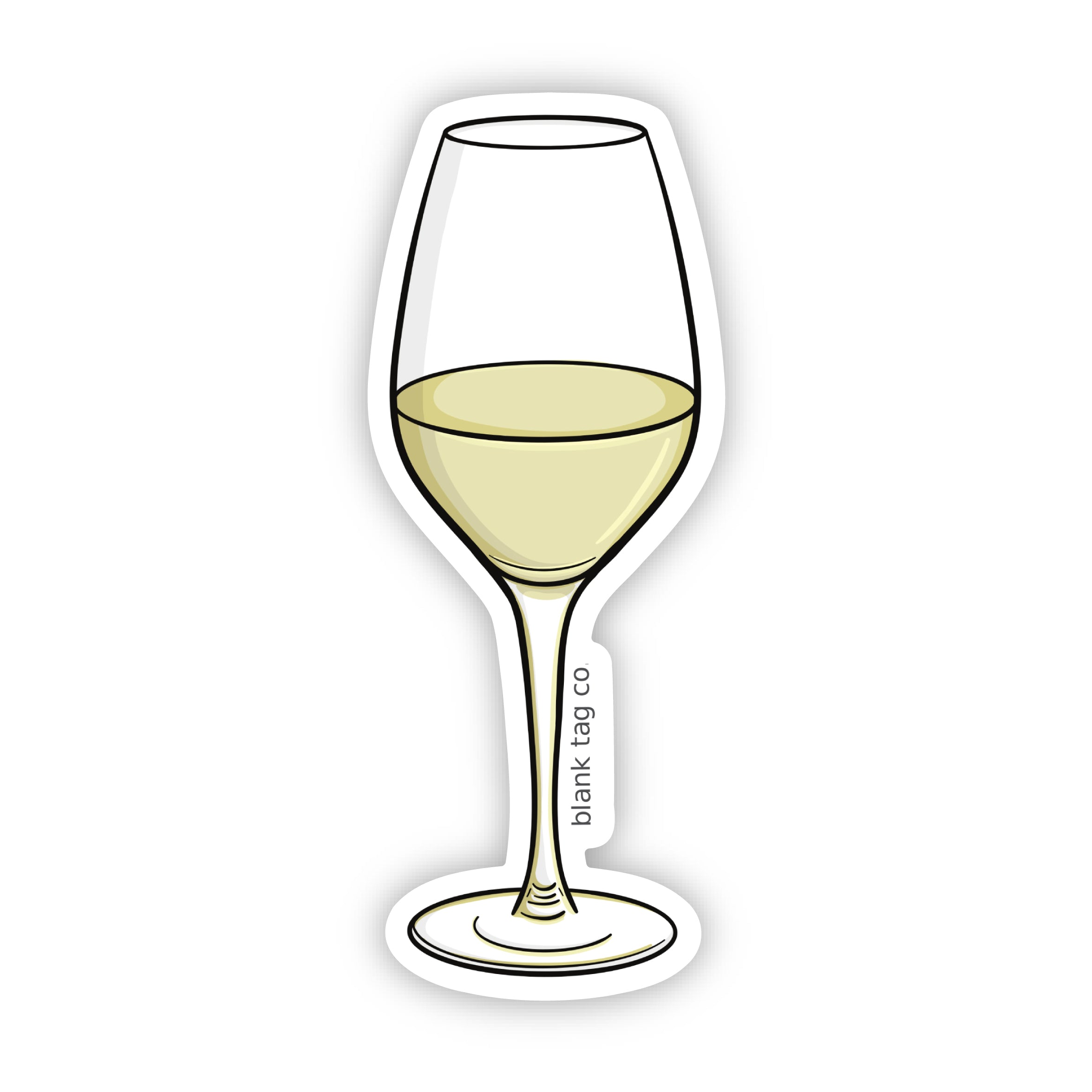 Blank Tag Co.® White Wine Waterproof Sticker