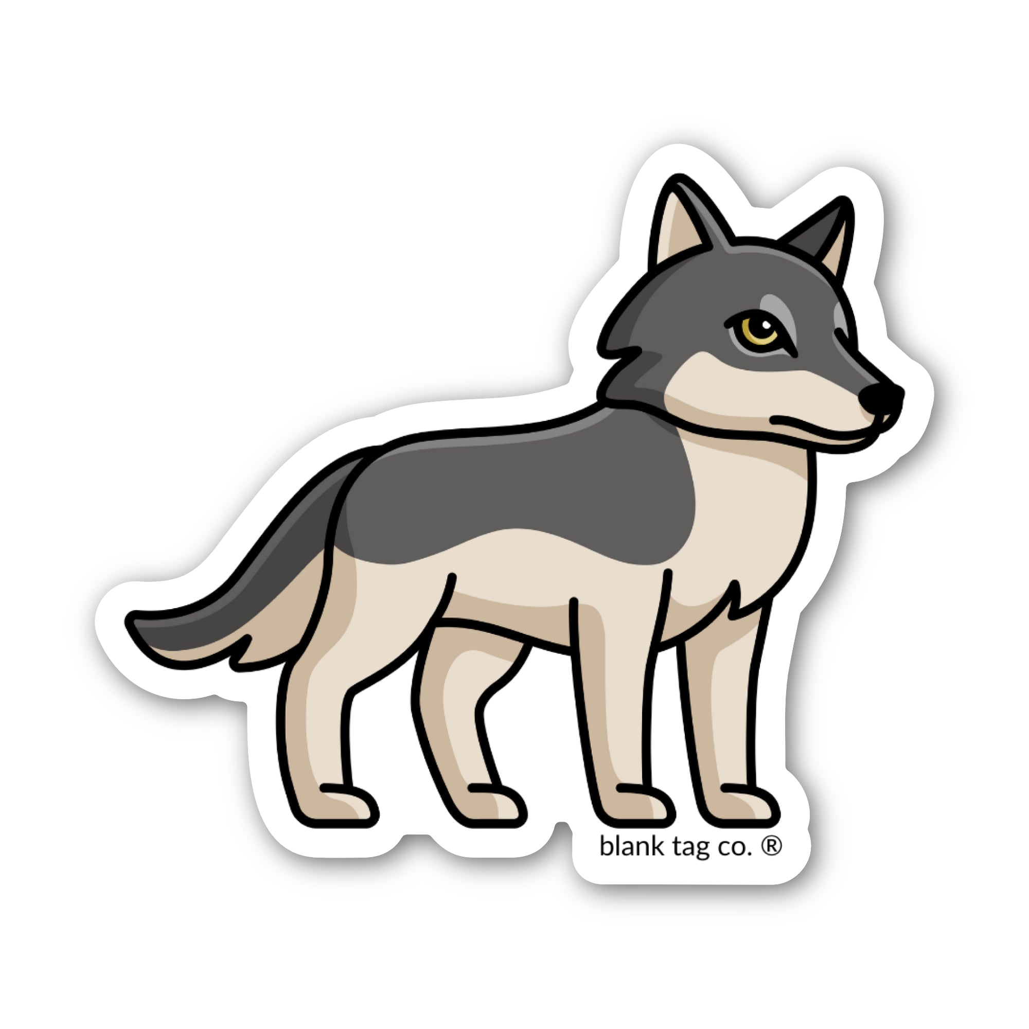 Blank Tag Co.® Wolf Waterproof Sticker