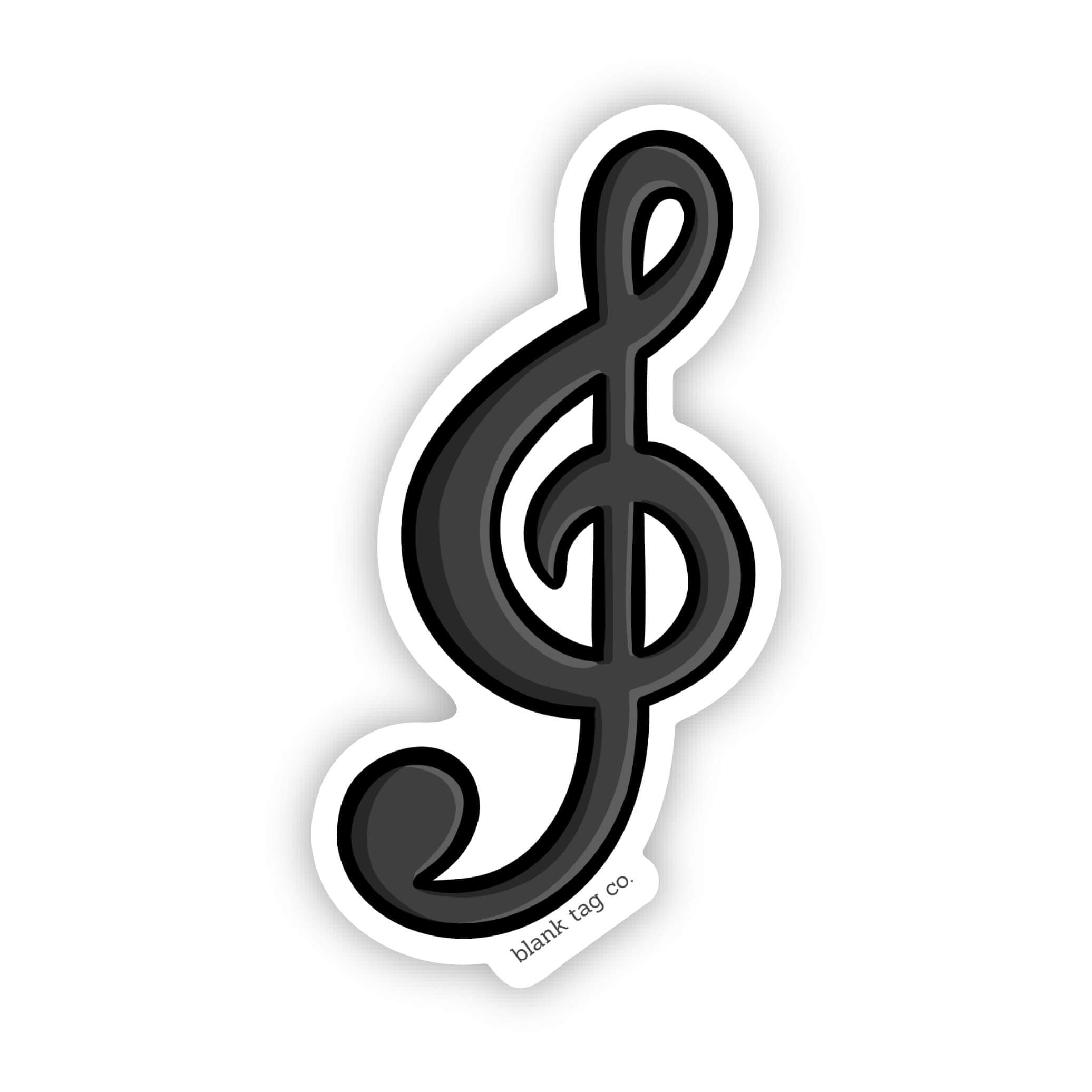 Blank Tag Co.® Treble Clef Waterproof Sticker