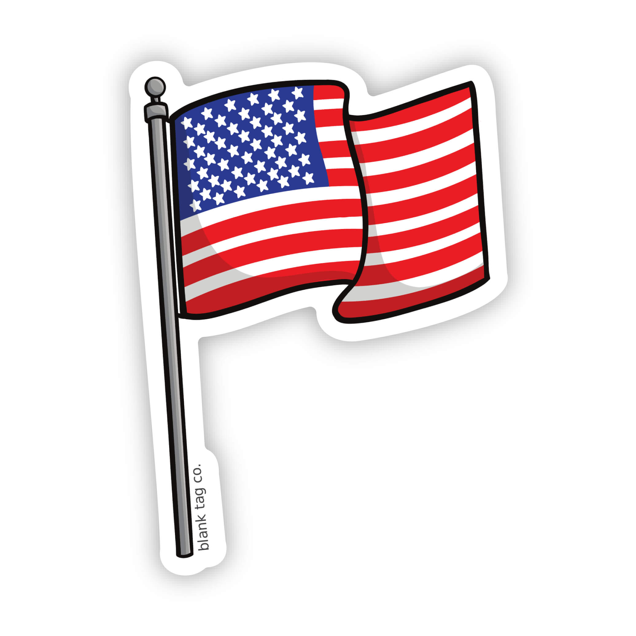 Blank Tag Co.® Waterproof American Flag Sticker
