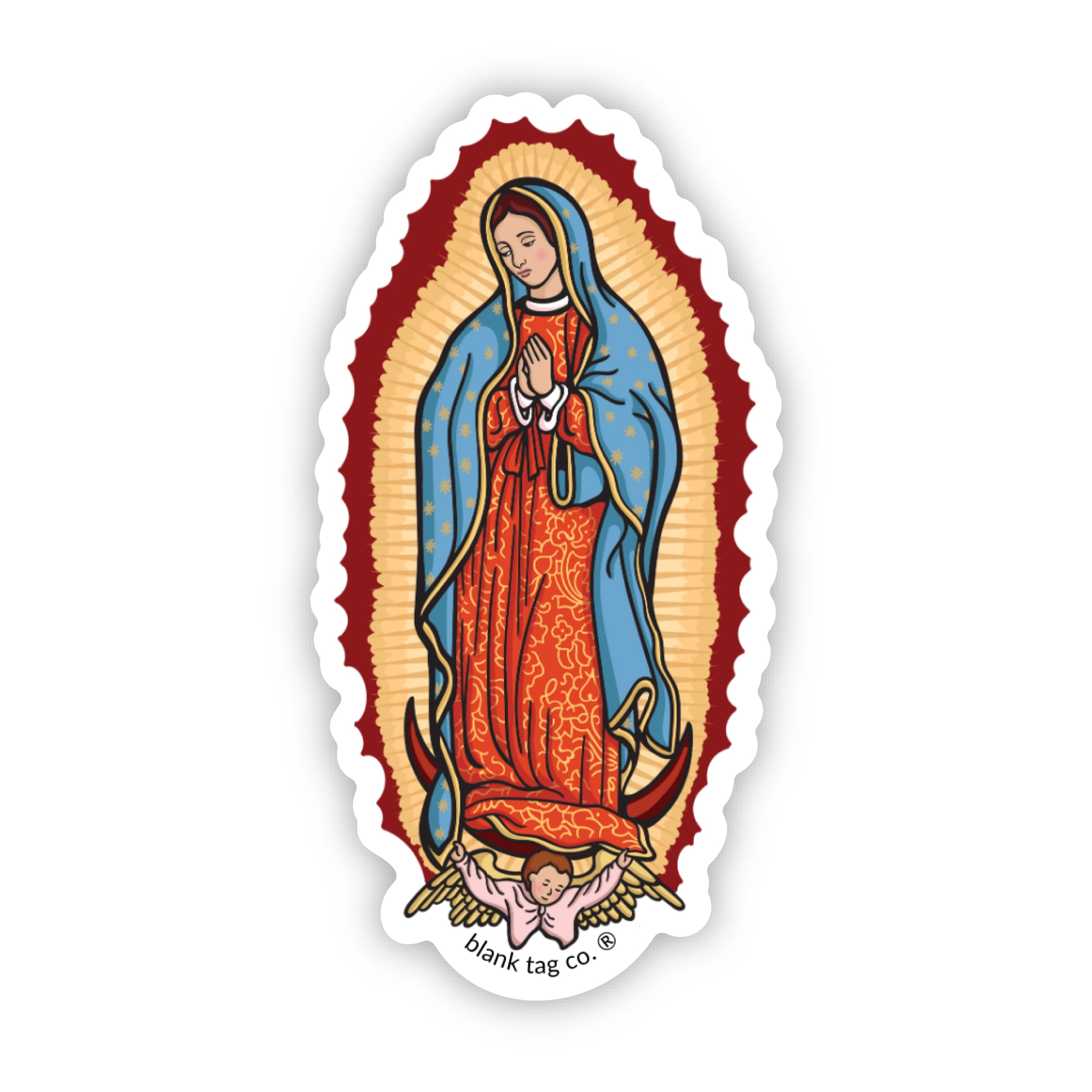 Blank Tag Co.Ā® Waterproof Virgen de Guadalupe Sticker