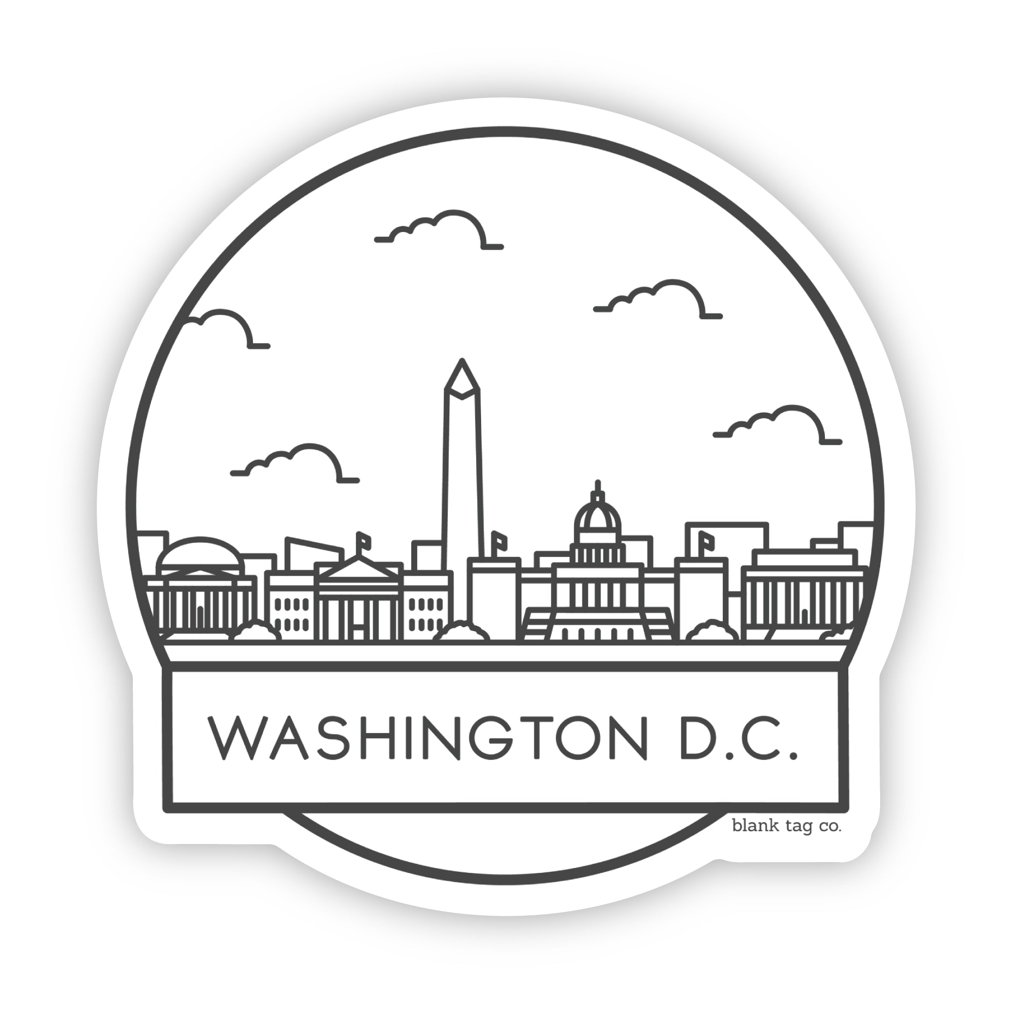Blank Tag Co.® Washington D.C. Cityscape Waterproof Sticker