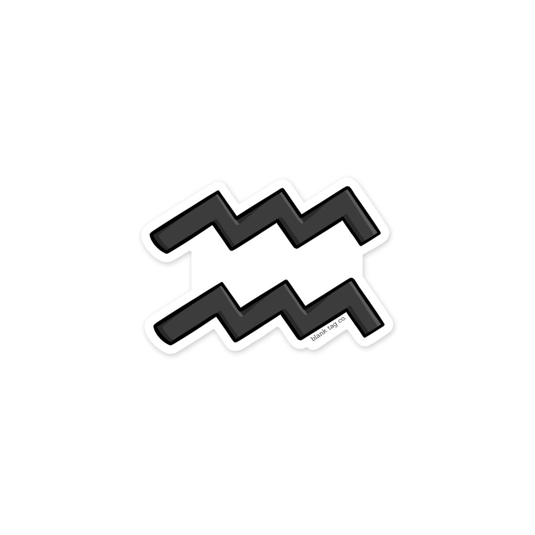 Blank Tag Co.® Waterproof Aquarius Sign Sticker