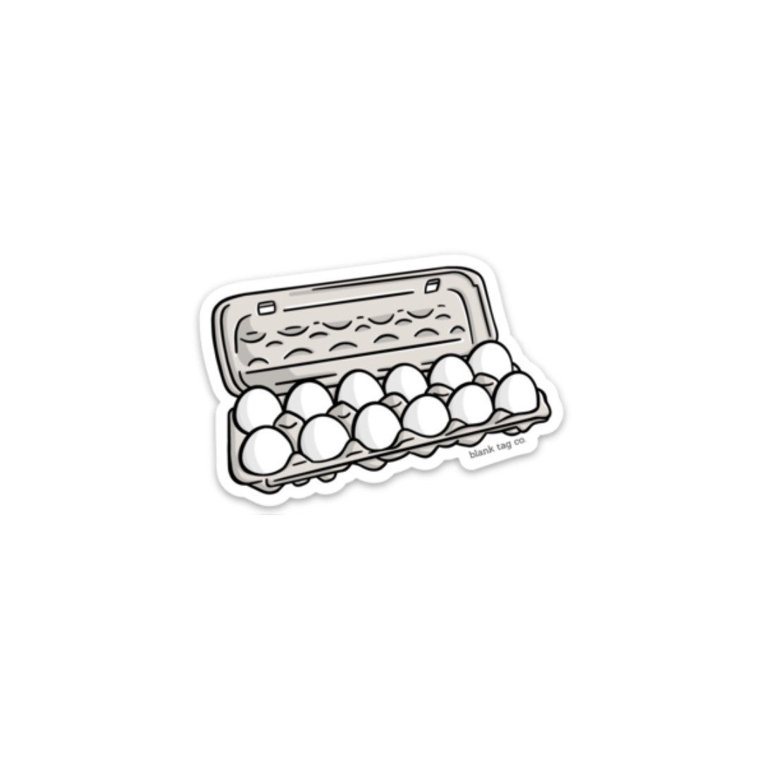 Blank Tag Co.® Waterproof Carton of Eggs Sticker