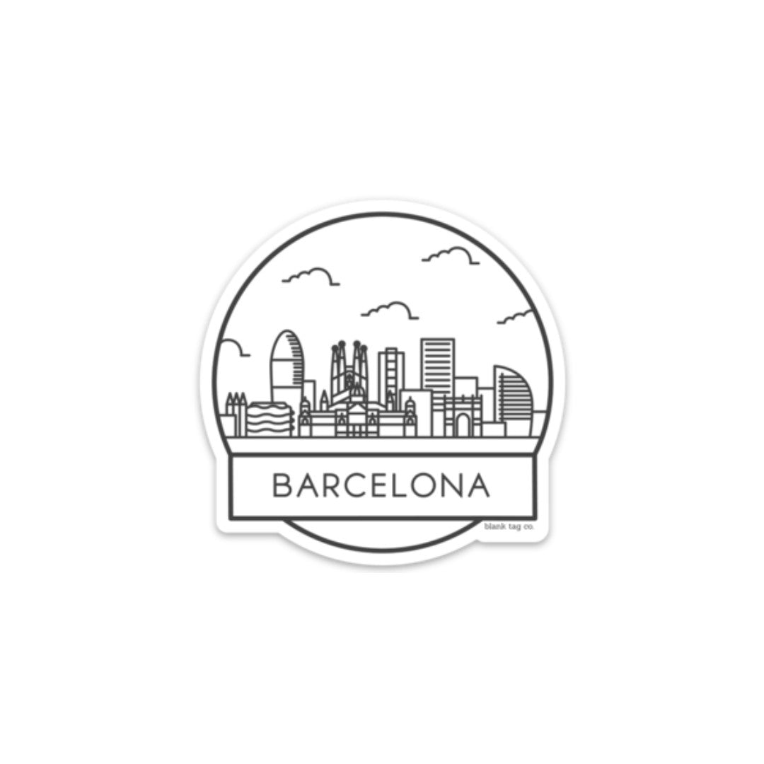 Blank Tag Co.® Barcelona Cityscape Waterproof Sticker