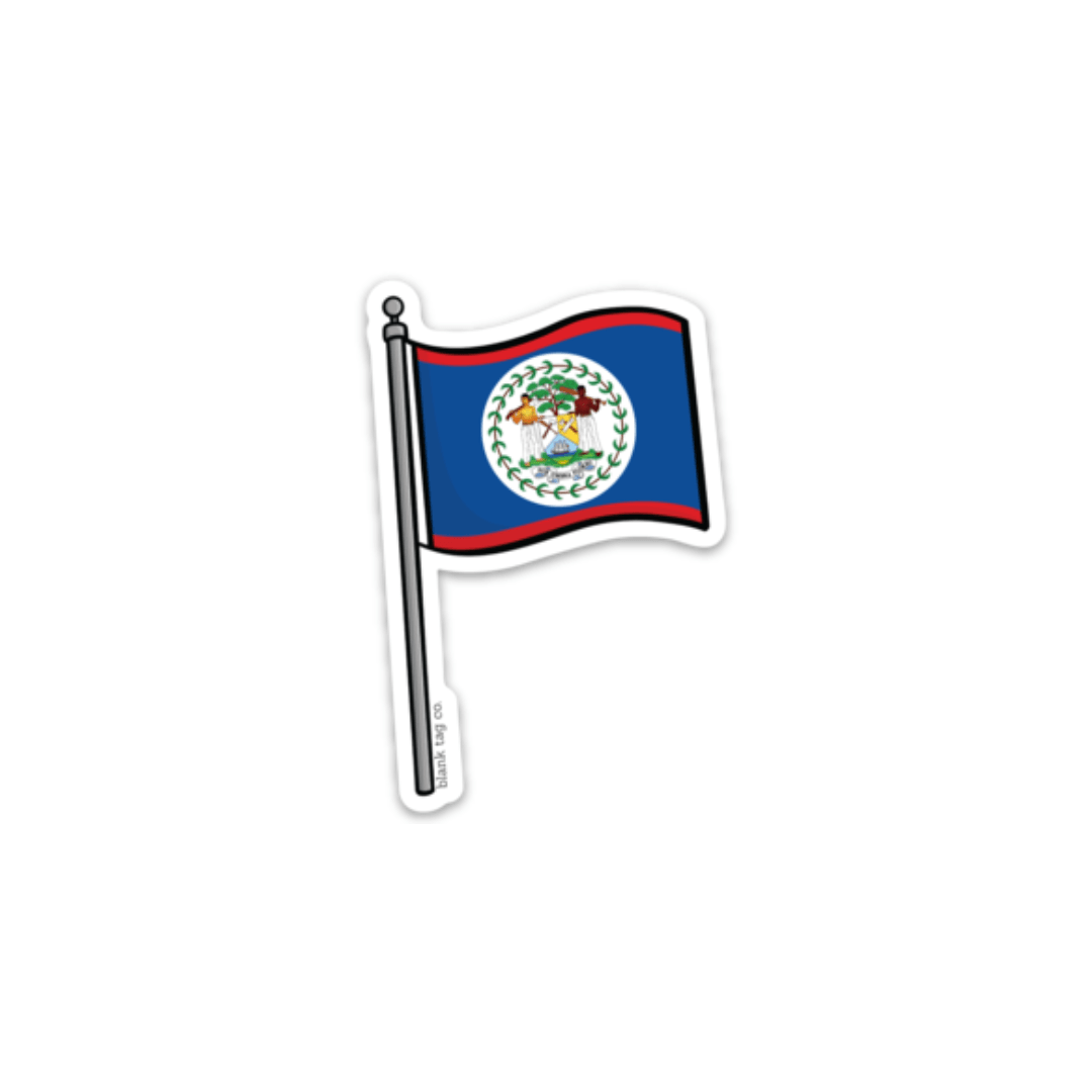 Blank Tag Co.® Belize Flag Waterproof Sticker