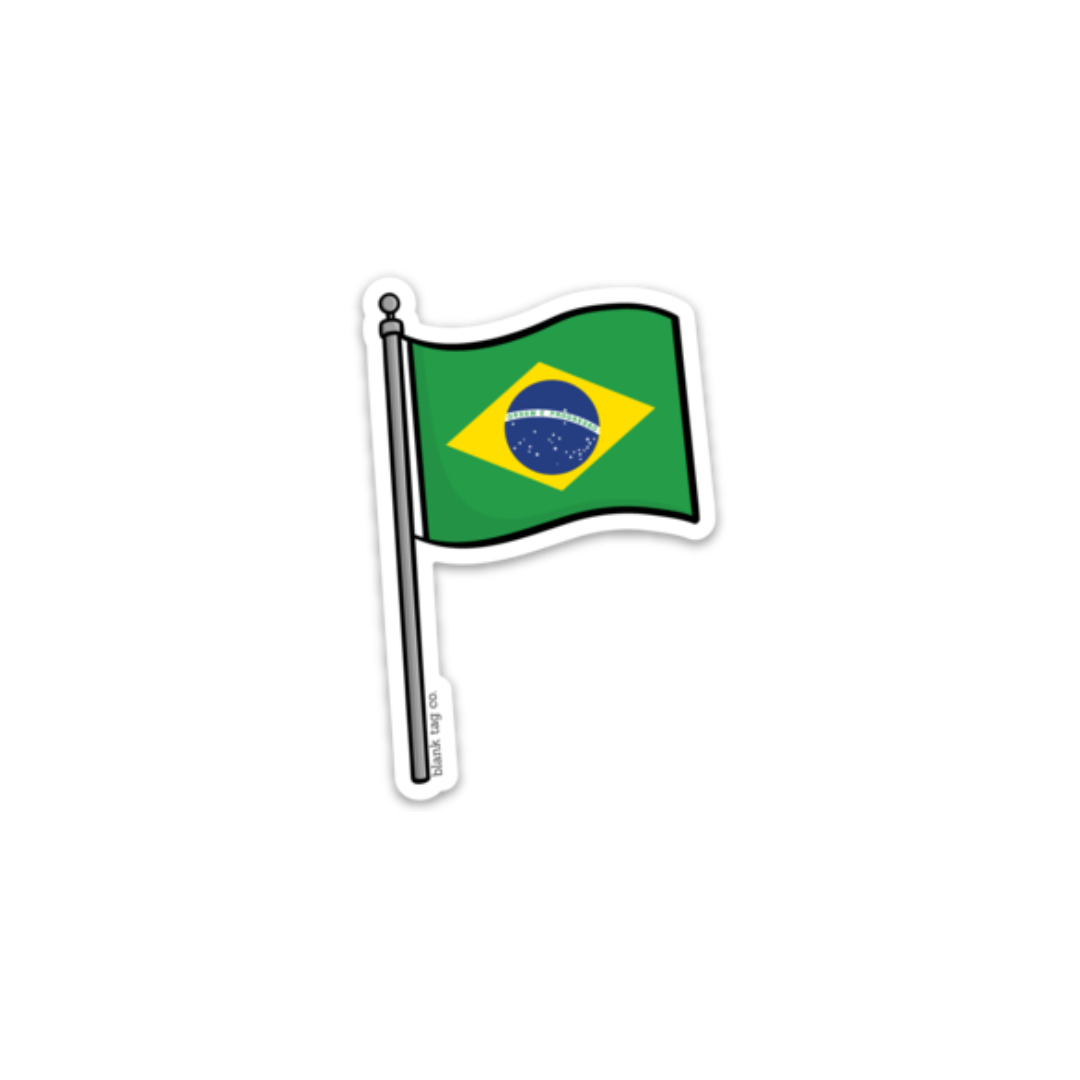Blank Tag Co.® Brazil Flag Waterproof Sticker