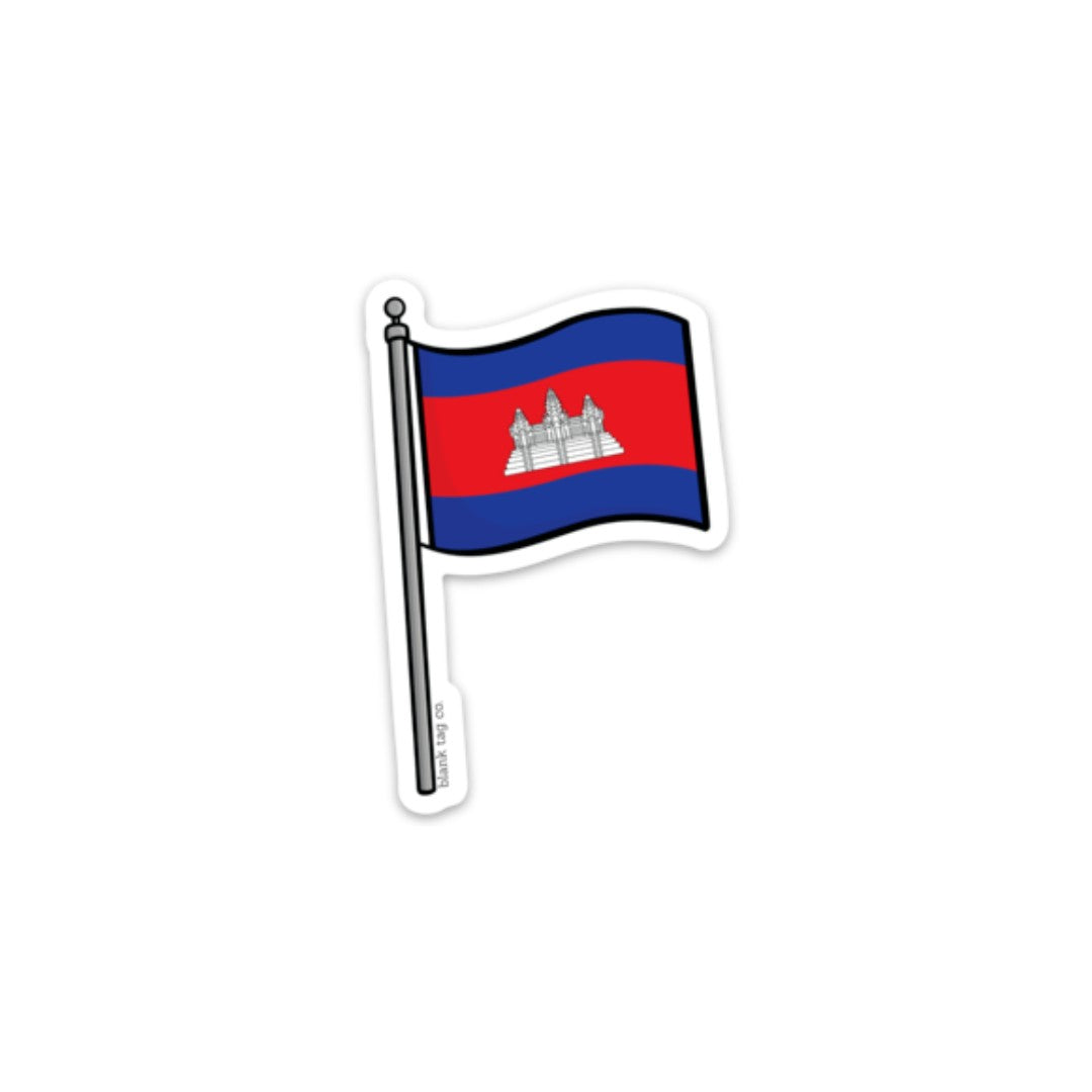 Blank Tag Co.® Cambodia Flag Waterproof Sticker