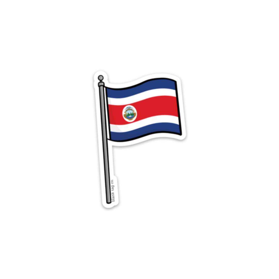 Blank Tag Co.® Costa Rica Flag Waterproof Sticker