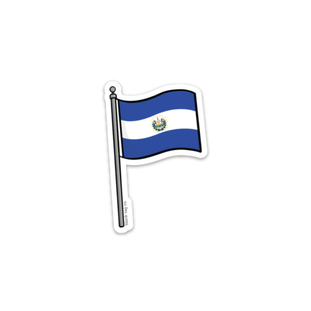 Blank Tag Co.® El Salvador Flag Waterproof Sticker