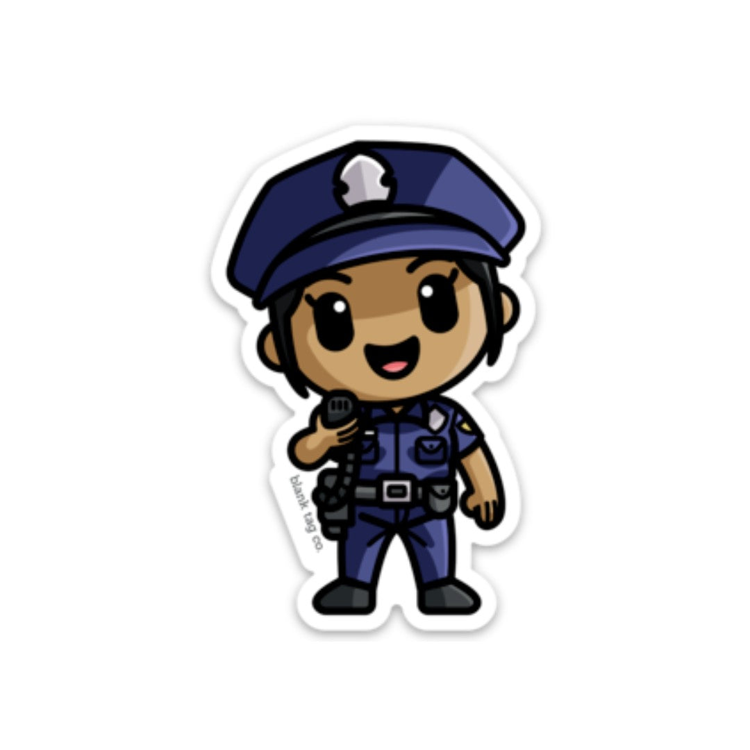Blank Tag Co.® Waterproof Female Police Officer Sticker