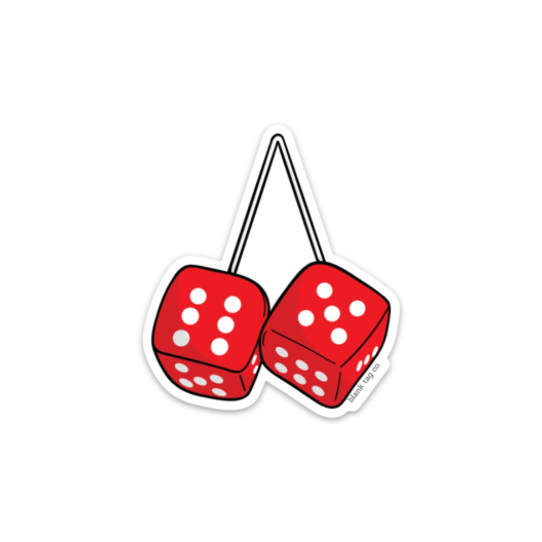 Blank Tag Co.® Waterproof Fuzzy Dice Sticker