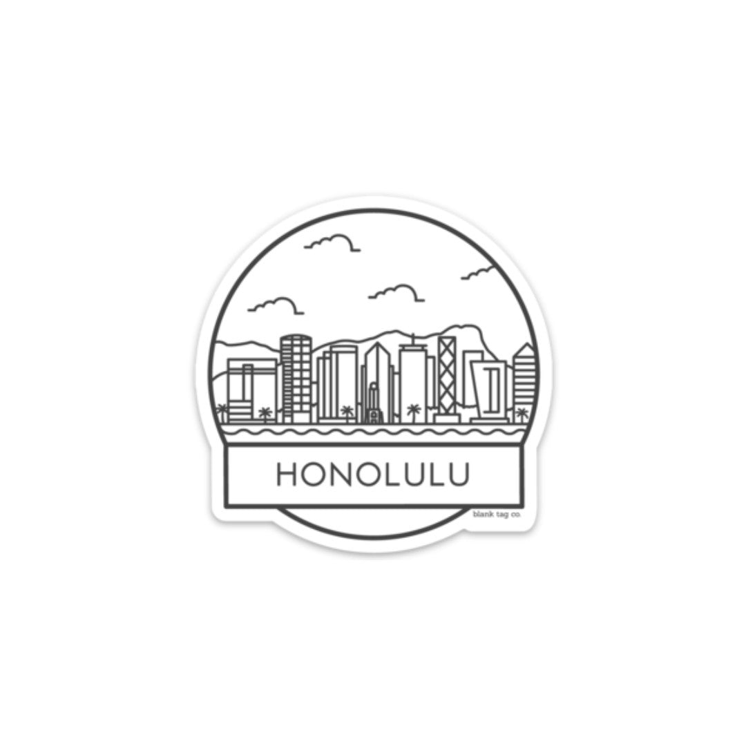 Blank Tag Co.® Honolulu Cityscape Waterproof Sticker