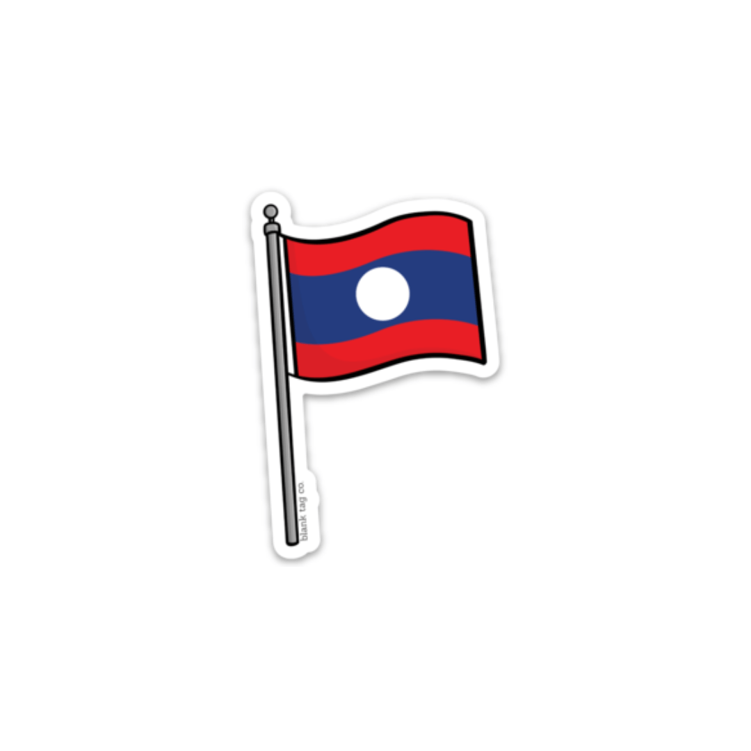 Blank Tag Co.® Laos Flag Waterproof Sticker