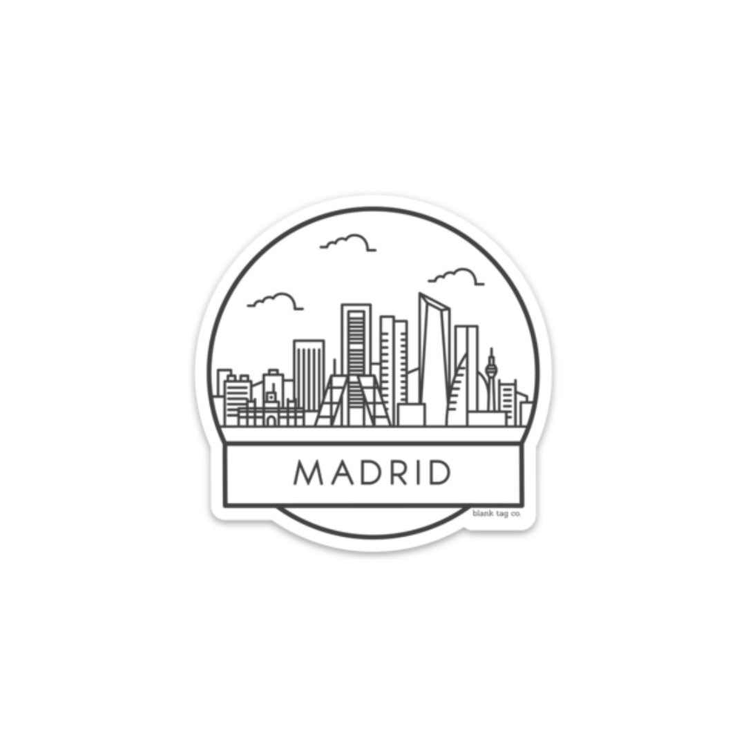 Blank Tag Co.® Madrid Cityscape Waterproof Sticker