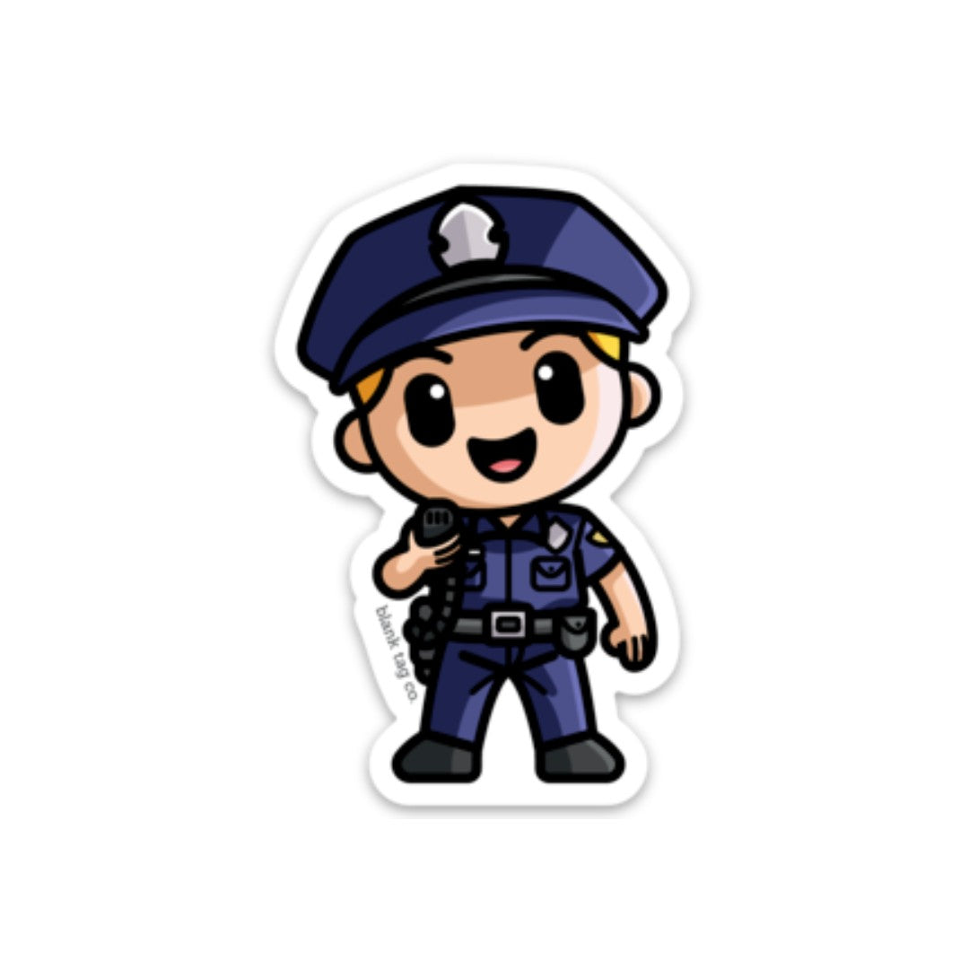 Blank Tag Co.® Waterproof Male Police Officer Sticker