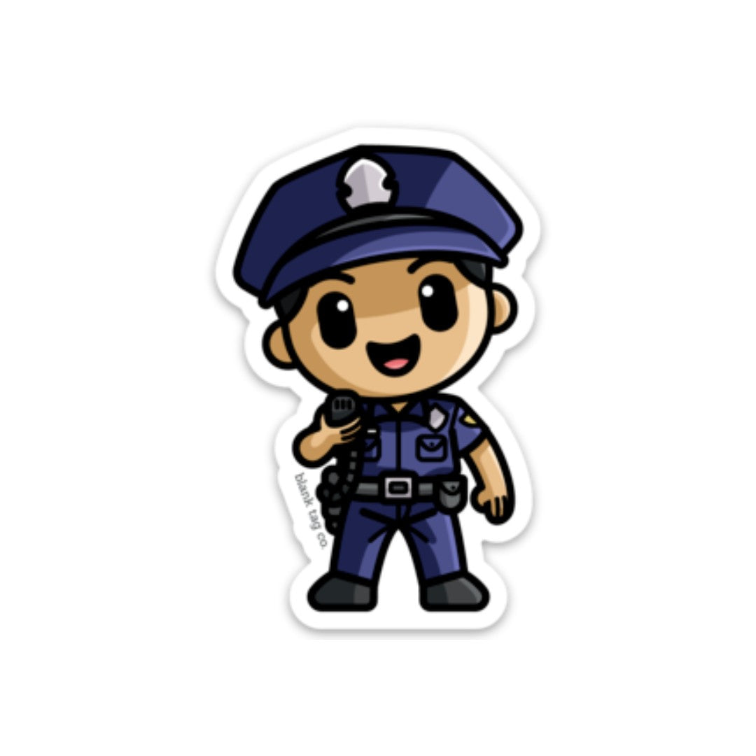 Blank Tag Co.® Waterproof Male Police Officer Sticker