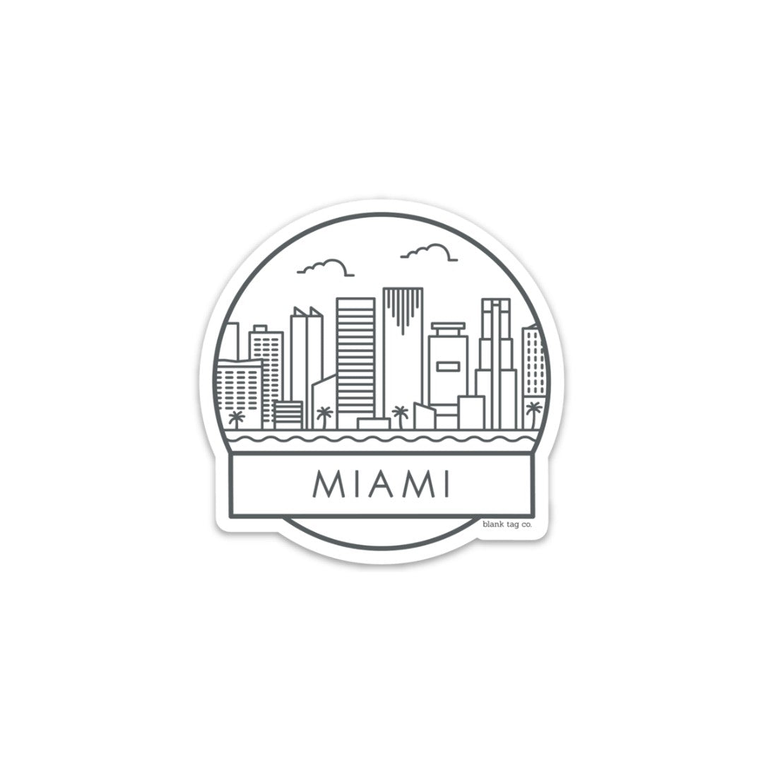 Blank Tag Co.® Miami Cityscape Waterproof Sticker