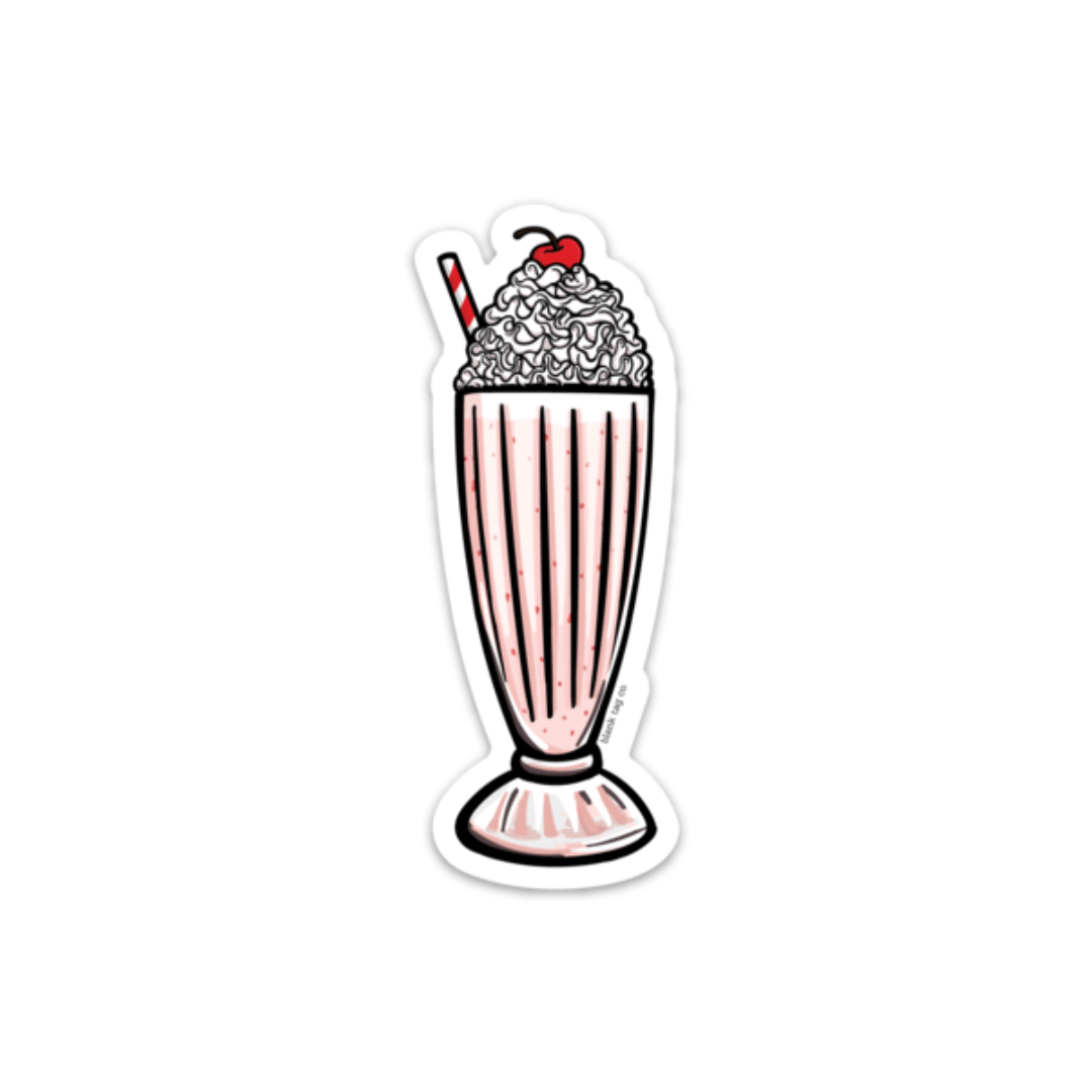 Blank Tag Co.® Strawberry Milkshake Waterproof Sticker