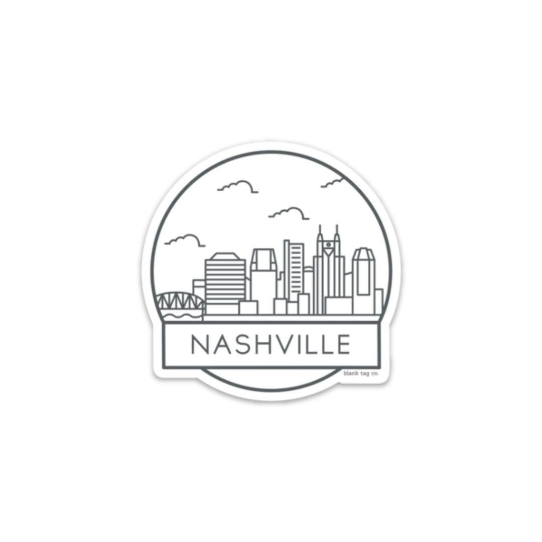 Blank Tag Co.® Nashville Cityscape Waterproof Sticker