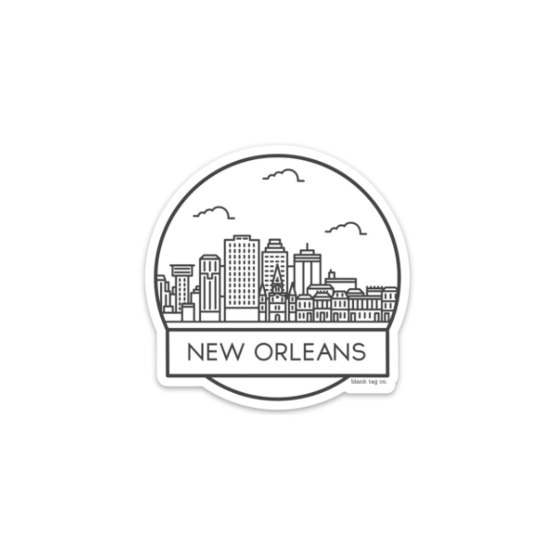 Blank Tag Co.® New Orleans Cityscape Waterproof Sticker