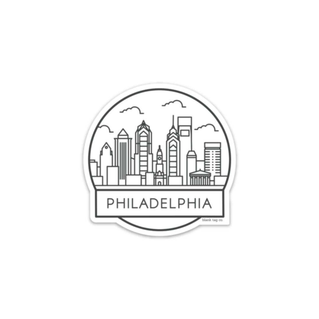 Blank Tag Co.® Philadelphia Cityscape Waterproof Sticker
