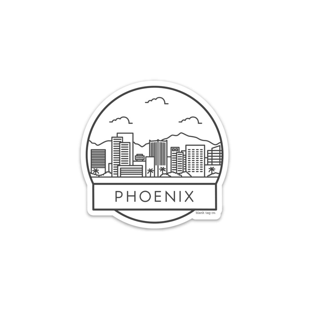 Blank Tag Co.® Phoenix Cityscape Waterproof Sticker
