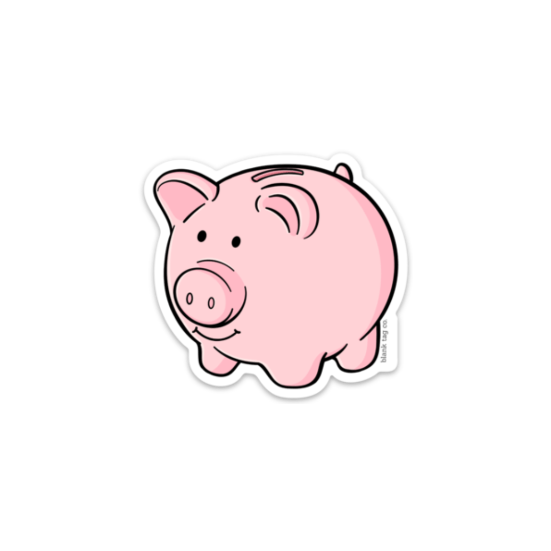 Blank Tag Co.® Waterproof Sticker - Piggy Bank