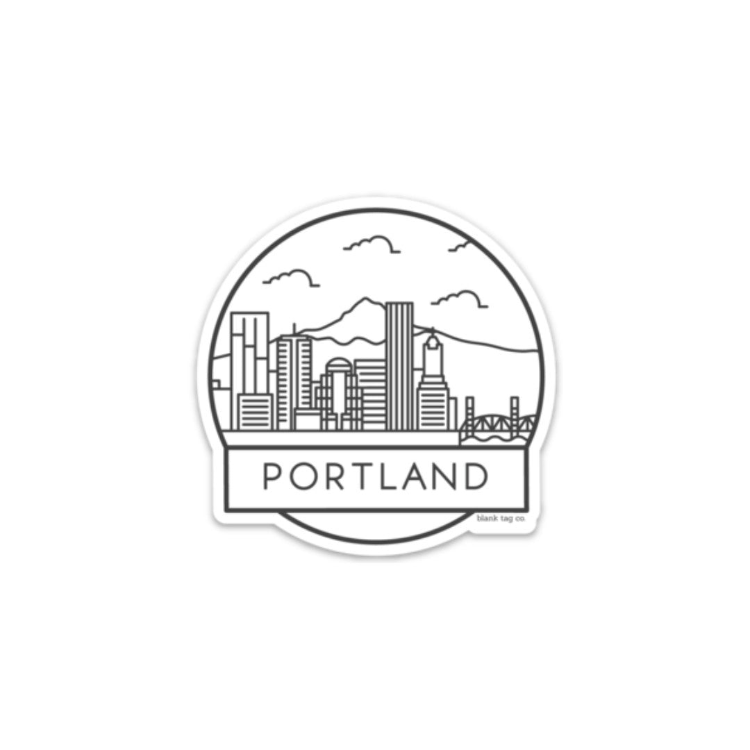 Blank Tag Co.® Portland Cityscape Waterproof Sticker