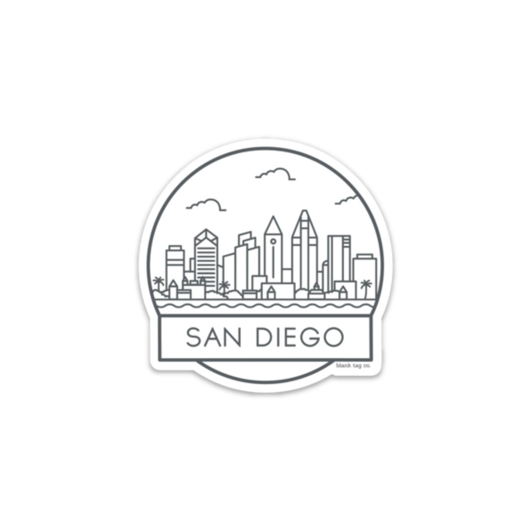 Blank Tag Co.® San Diego Cityscape Waterproof Sticker