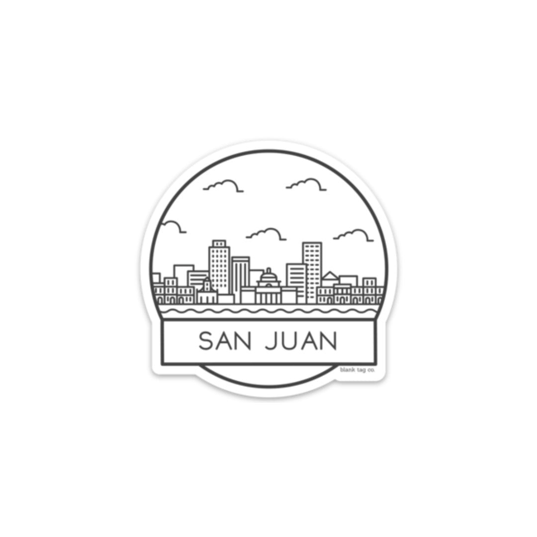 Blank Tag Co.® San Juan Cityscape Waterproof Sticker