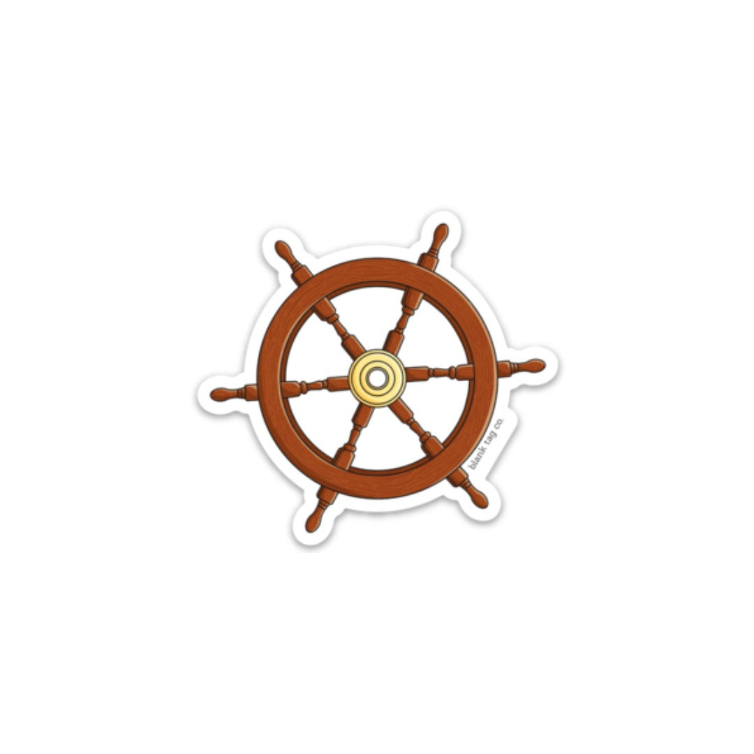 Blank Tag Co.® Waterproof Ship's Wheel Sticker
