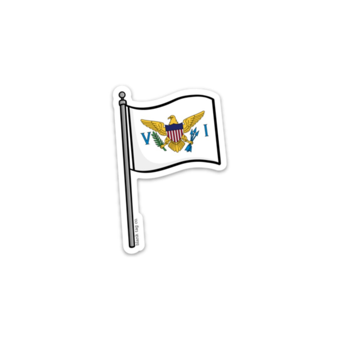 Blank Tag Co.® U.S. Virgin Islands Flag Waterproof Sticker