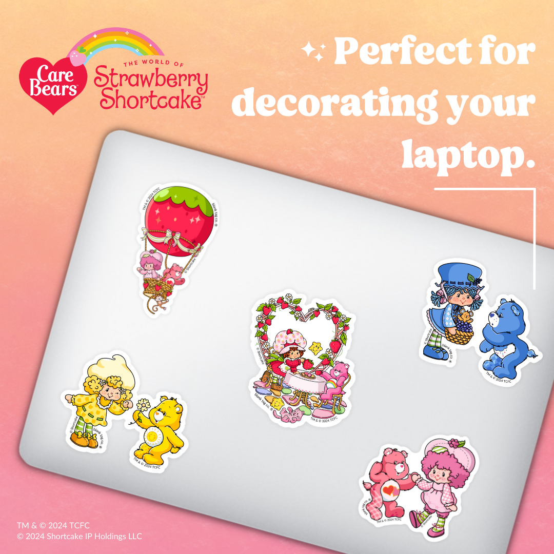 The Raspberry Tart and Love-a-Lot Bear In A Hot Air Balloon Sticker