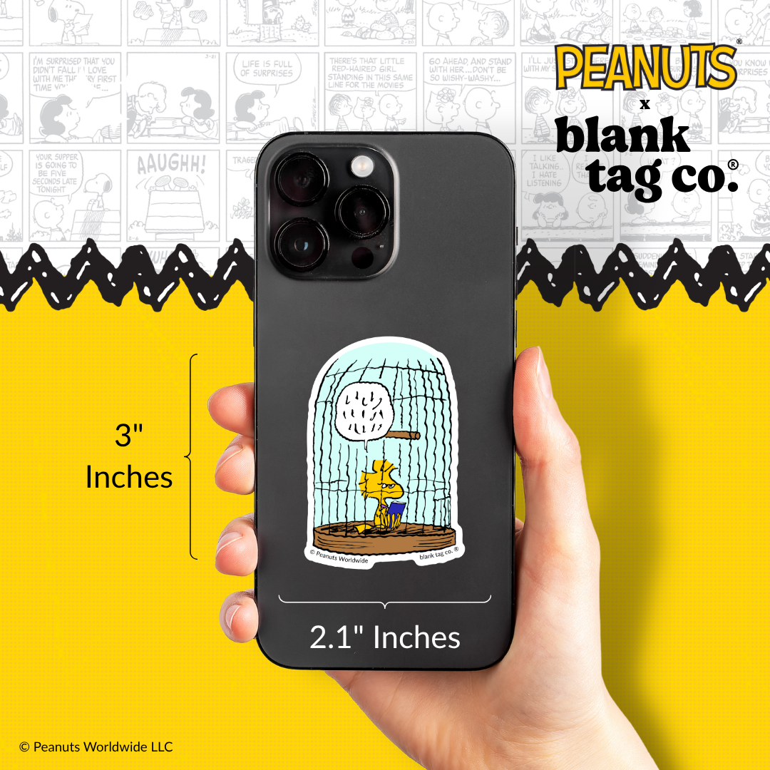 Peanuts® Waterproof Sticker - Woodstock's Frustrated Grandfather