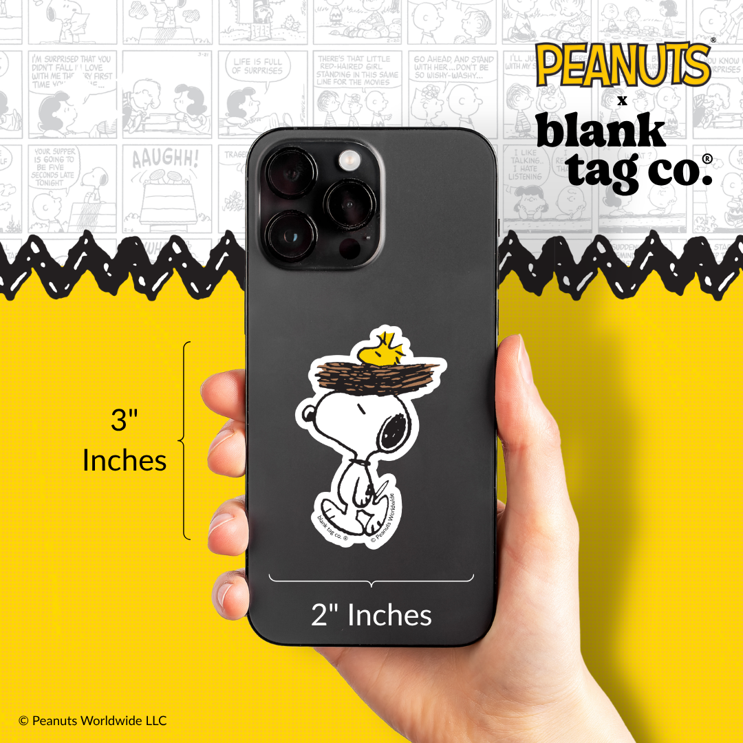 Peanuts® Waterproof Sticker - Snoopy Carrying Woodstock