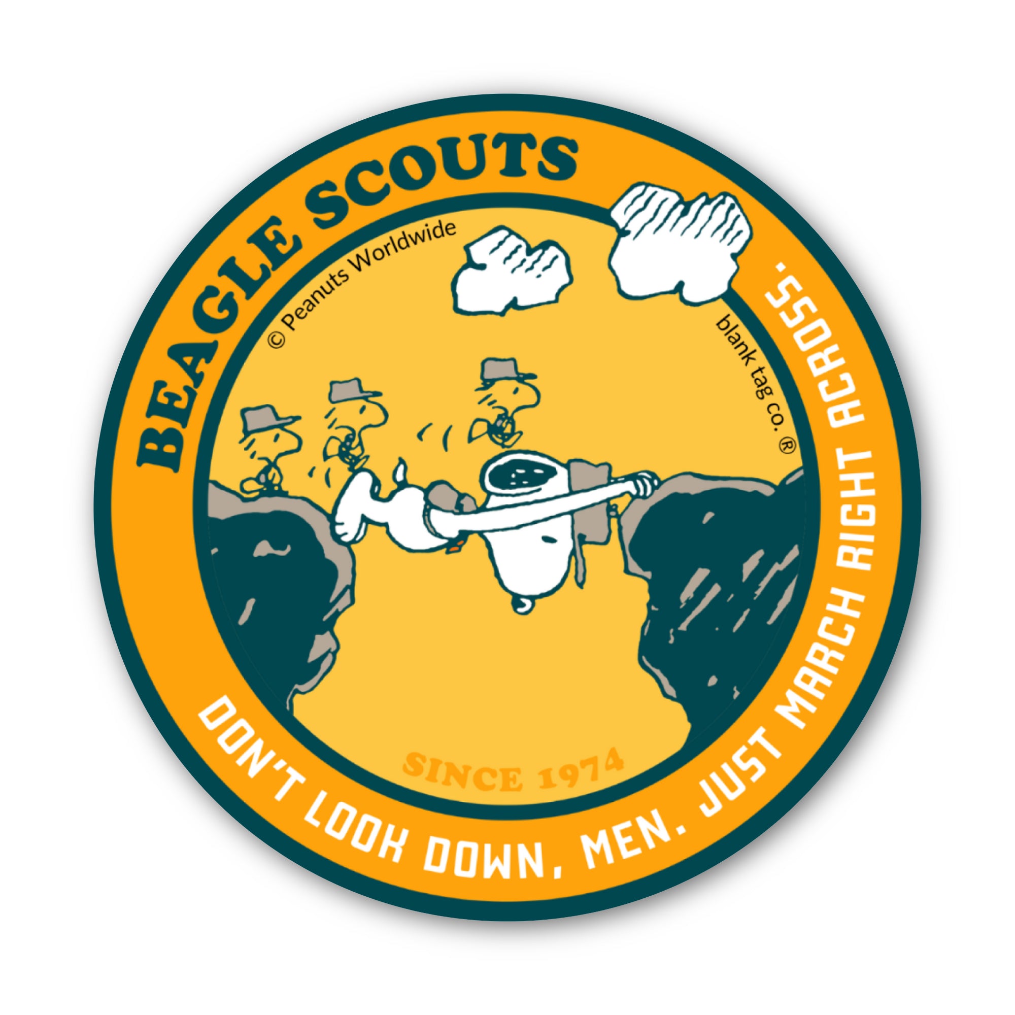 Peanuts® Waterproof Sticker - Beagle Scouts Badge
