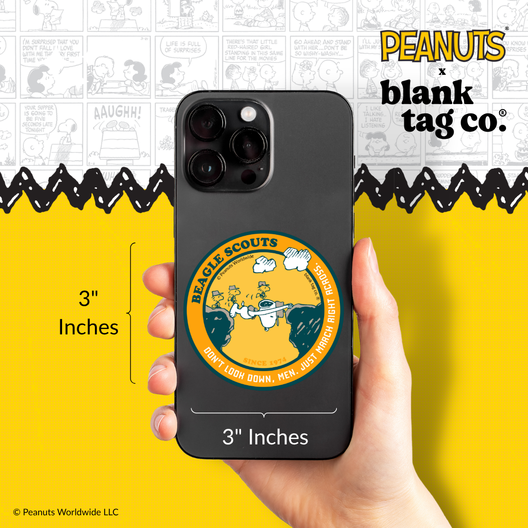 Peanuts® Waterproof Sticker - Beagle Scouts Badge