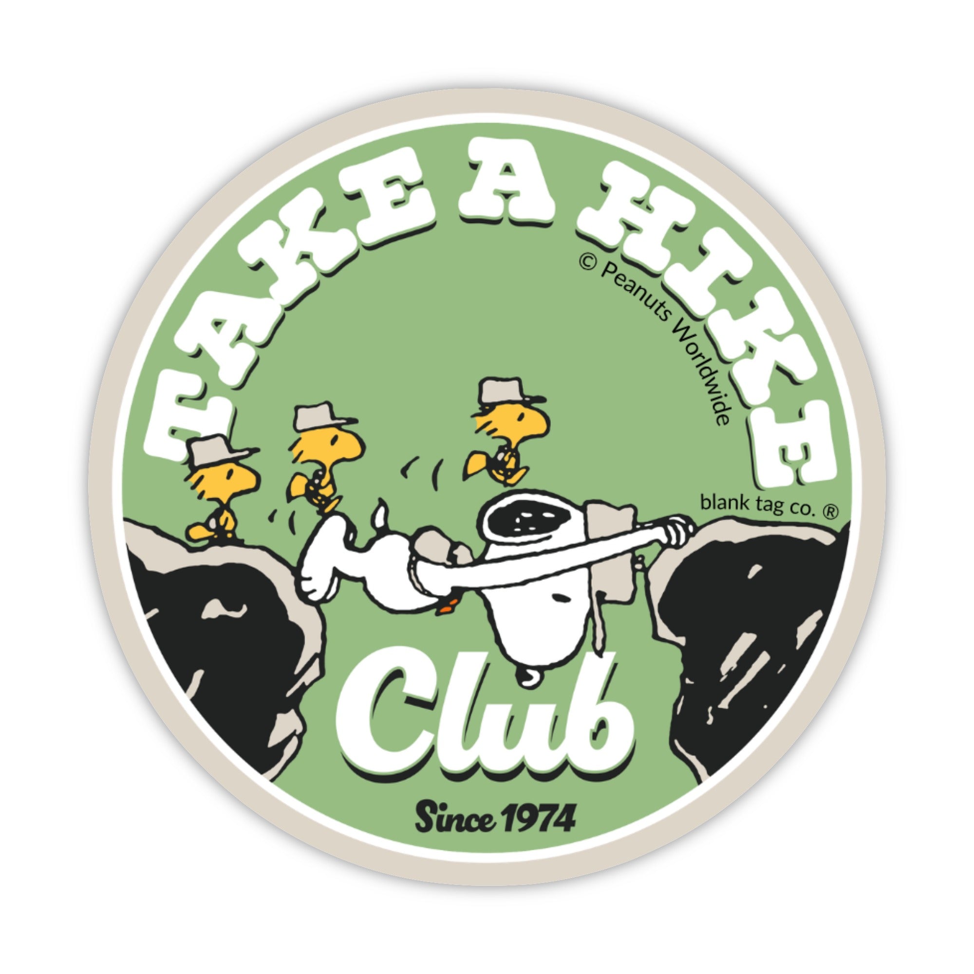 Peanuts® Waterproof Sticker - Take A Hike Badge