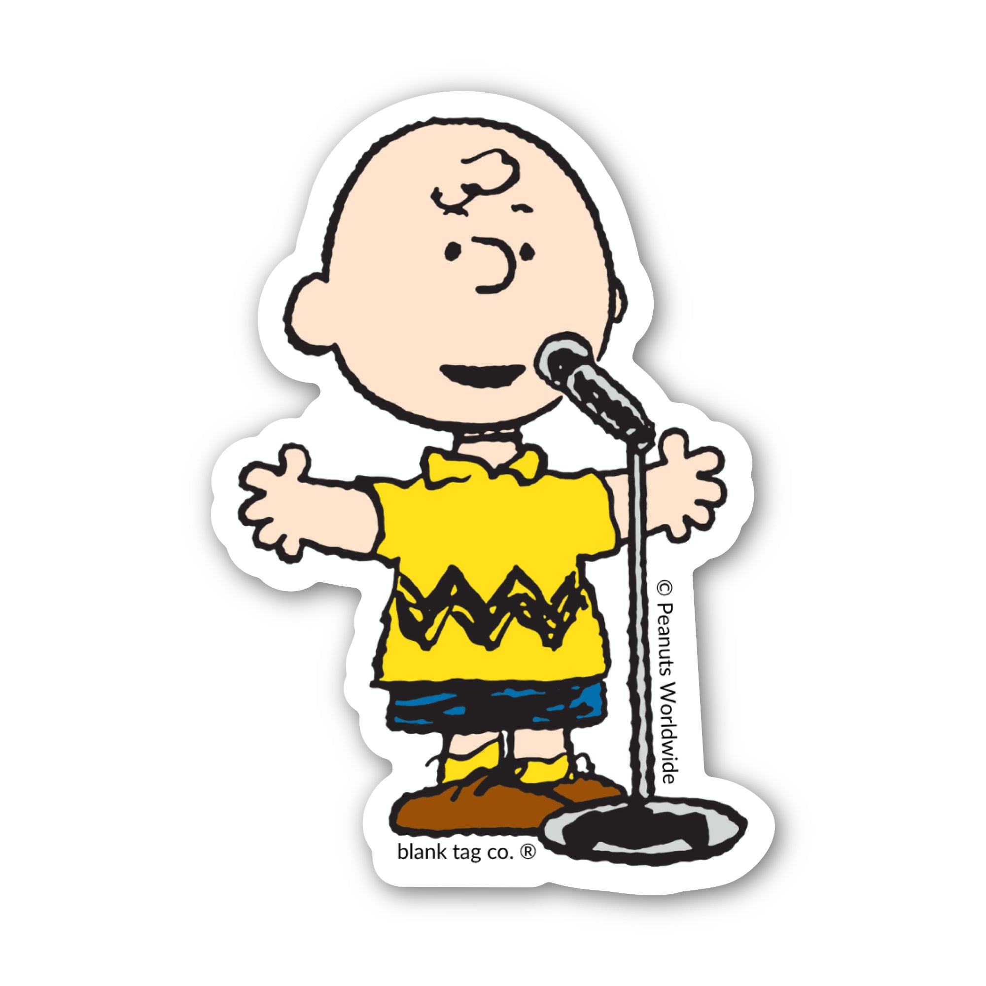 Peanuts® Waterproof Sticker - Charlie Brown Singing