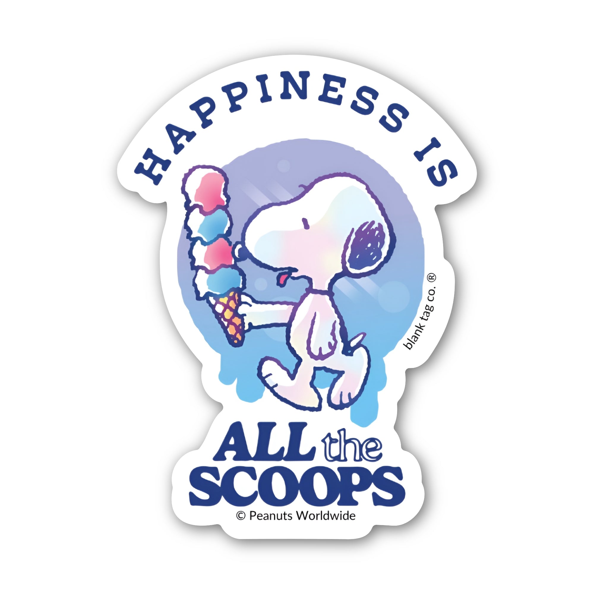 Peanuts® Waterproof Sticker - Happiness Is All The Scoops